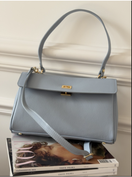 Dámská kožená kabelka Frida, světle modrá