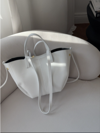 Dámská kožená midi kabelka Poli bílá