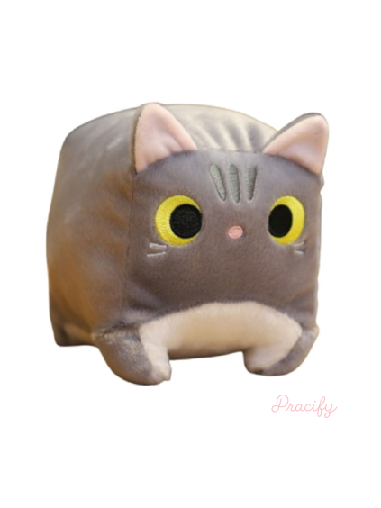 Plyšová kočka čtvercová velká mix barev