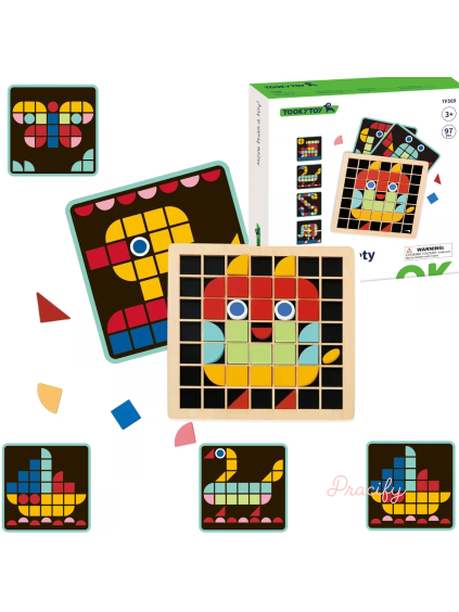 Dřevěná mozaiková Montessori puzzle TOOKY TOY