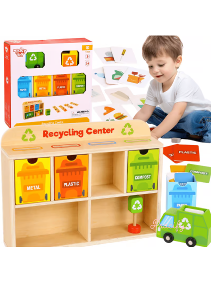 TOOKY TOY Dřevěný třídič třídicích strojů
