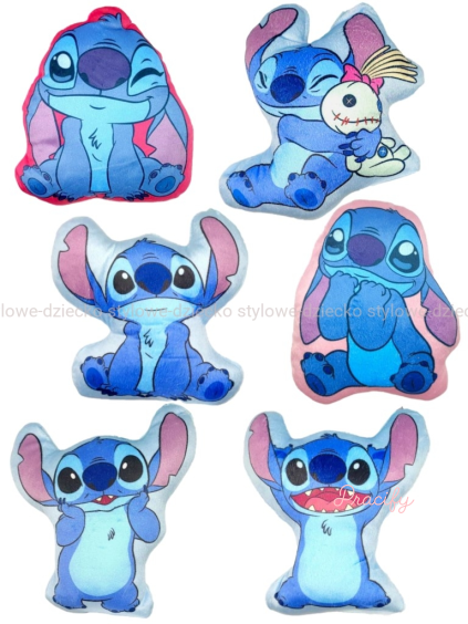 6x mini 3D plyšový polštářek medvídek Stitch Disney