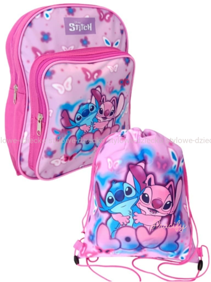 Předškolní batoh malý batoh s kapsou + taška Stitch