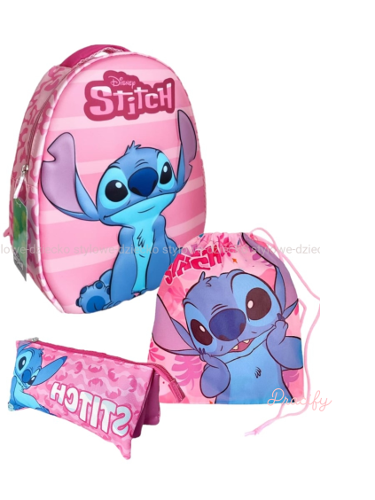 3D Stitch Batoh do školky na výlety + penál + taška