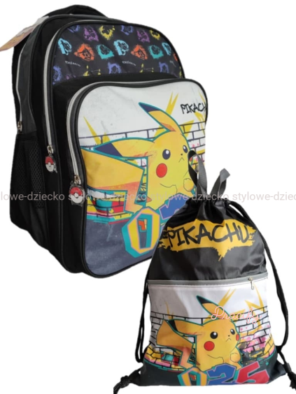 Sada školního batohu Pokémon Pikachu + tašky s uchem