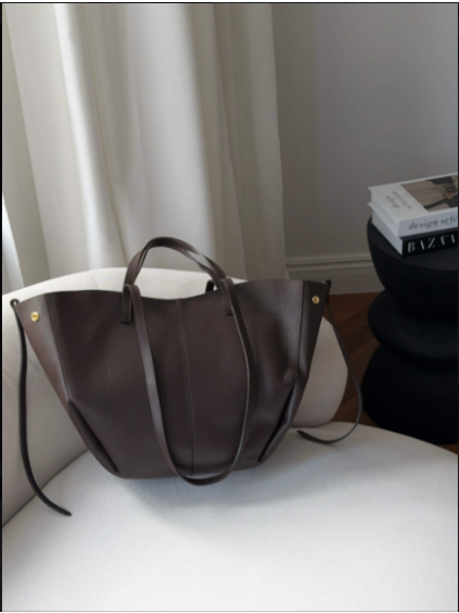 Dámská kožená maxi kabelka Poli čokoládová