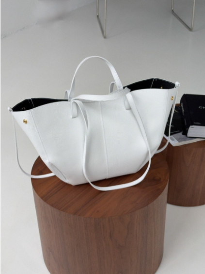 Dámská kožená maxi kabelka Poli bílá