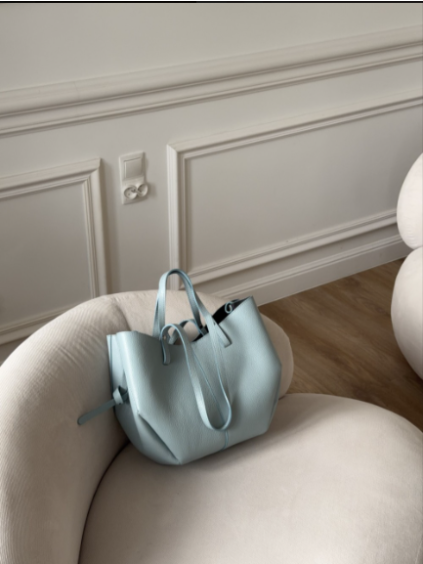 Dámská kožená midi kabelka Poli 2, modrá