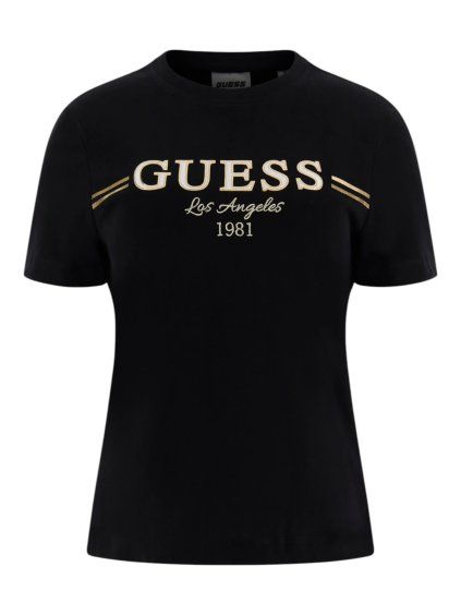 Dámské tričko GUESS BIBIA SS černé (Damské oblečení M)