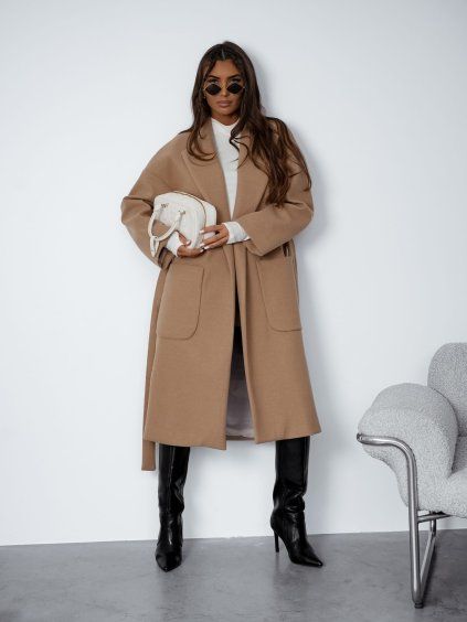 Plaszcz damski Me Gusta bezowy (1)