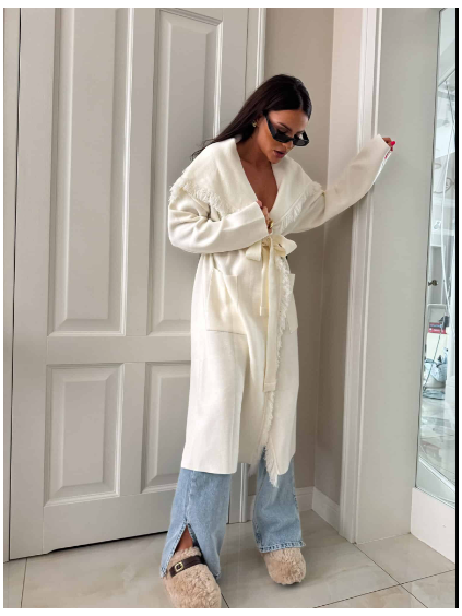 Kabát DIVA By Me v bílé barvě (Velikost One Size)