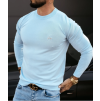 OLAVOGA Pánský žebrovaný svetr oversize CREW - modrý