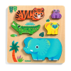 Dřevěné puzzle Djeco Divoká zvířata první puzzle a figurky 2 v 1