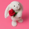 Krémový králíček Jellycat s růží