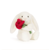 Krémový králíček Jellycat s růží