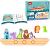 TOOKY TOY Dřevěná Noemova archa + kniha s puzzlemi