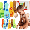 Dětské dřevěné bowlingové míčky TOOKY TOY 6 dílů + míček