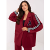 Tmavě červený dámský set s oversized bundou RUE PARIS