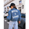 Modrá prošívaná bomber bunda ROCK and LOVE (Damské oblečení S)