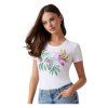 Dámské tričko GUESS CN SS Leaf Triangle – bílá (Damské oblečení S)