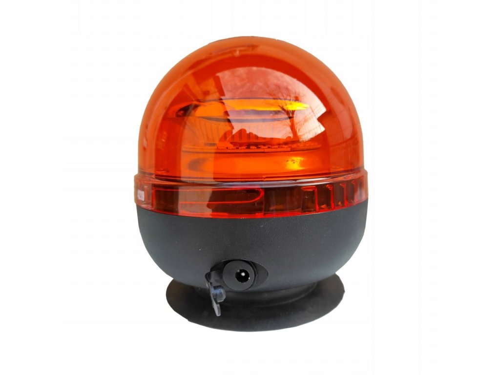 Výstražný AKU LED maják, montáž na magnet, oranžový, 20W, 12-24V