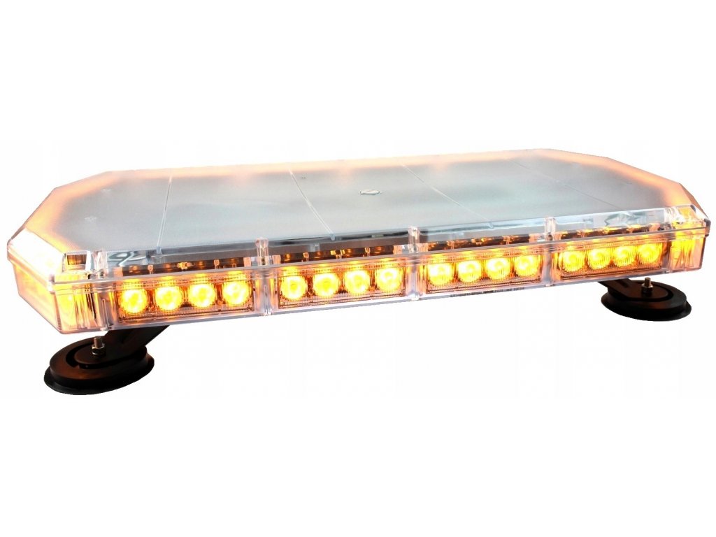 Výstražná LED rampa oranžová 168W, 10 funkcí, 12-24V, ECE R10 (TT.1456)
