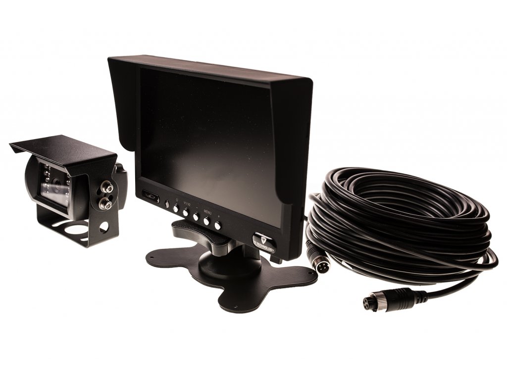 Kompletní Parkovací systém pro 2 kamery s 7’’ monitorem, kamerou, 15m kabelem (TT.977M)
