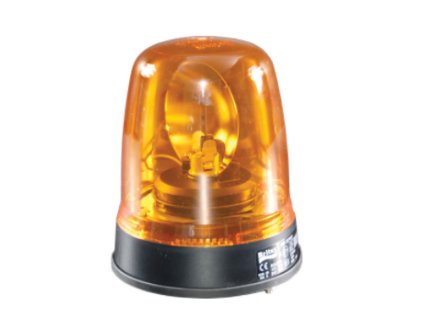 Výstražný H1 maják BRITAX, pevná montáž, oranžový, 55/70W, 12-24V (390)