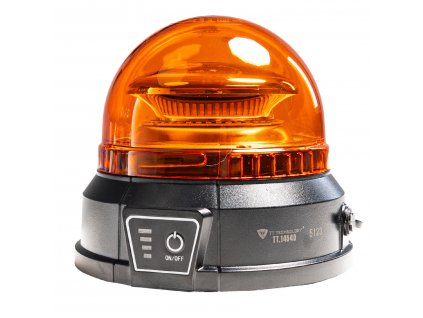 Výstražný AKU LED maják výdrž baterie až 16h, montáž na magnet, oranžový, 12-24V (TT.14540)