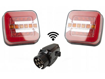 Sada bezdrátových magnetických LED světel s dynamickými blinkry, Wi-Fi, 4 funkce, 12-24V (TT.12523B)