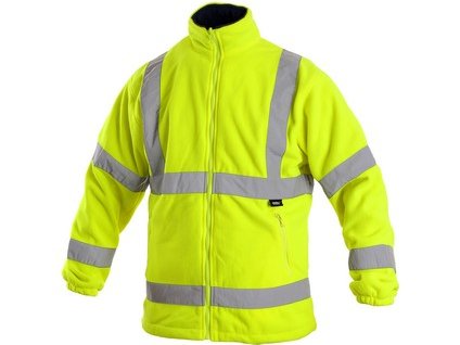 Bunda CXS PRESTON, výstražná, fleece, žluto - modrá