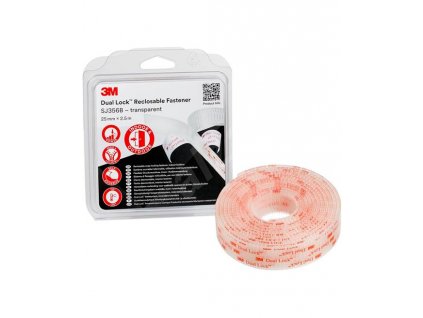 3M™ Dual-Lock™ SJ356B, transparentní, 25 mm x 2,5 m v blistru