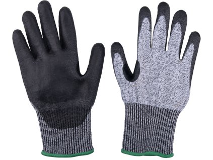 rukavice s vysokou odolností proti prořezu, polomáčené v PU, velikost 8"