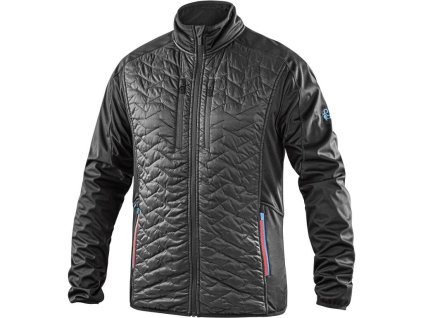 Bunda CXS LEONIS II, pánská, černá s HV modro/červenými doplňky