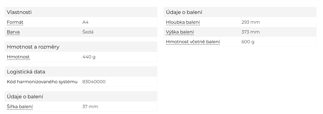 kensington-insight-sedy-drzak-na-dokumenty-specifikace