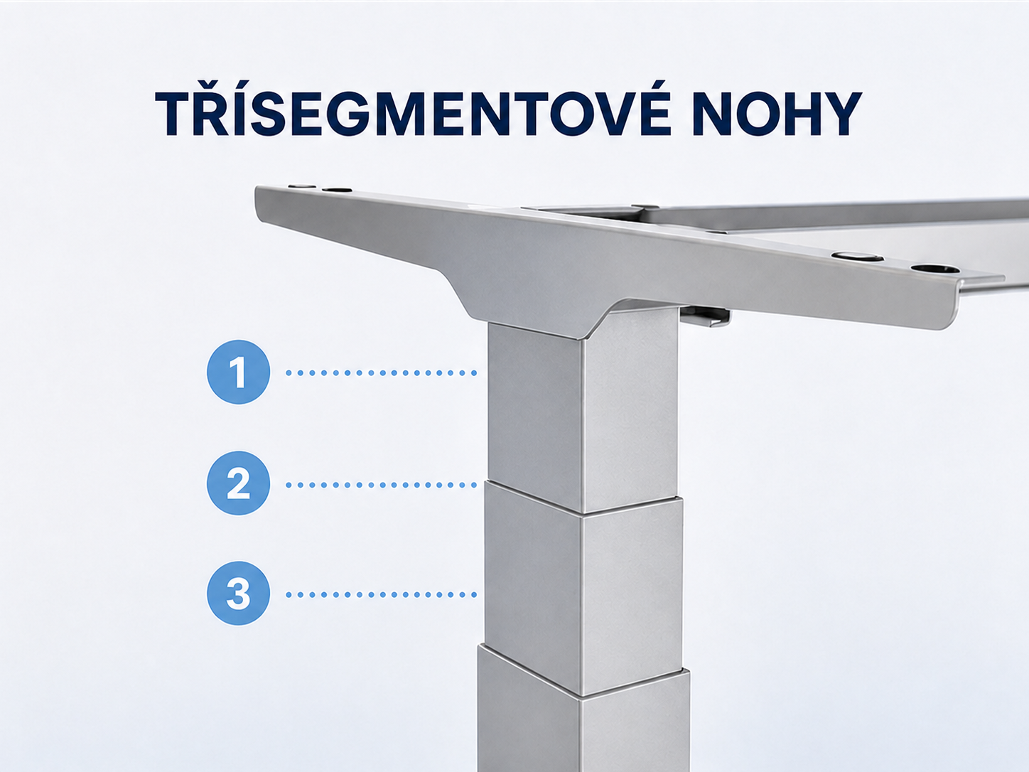 Třísegmentová teleskopická noha podnože DeskTherapy A3+