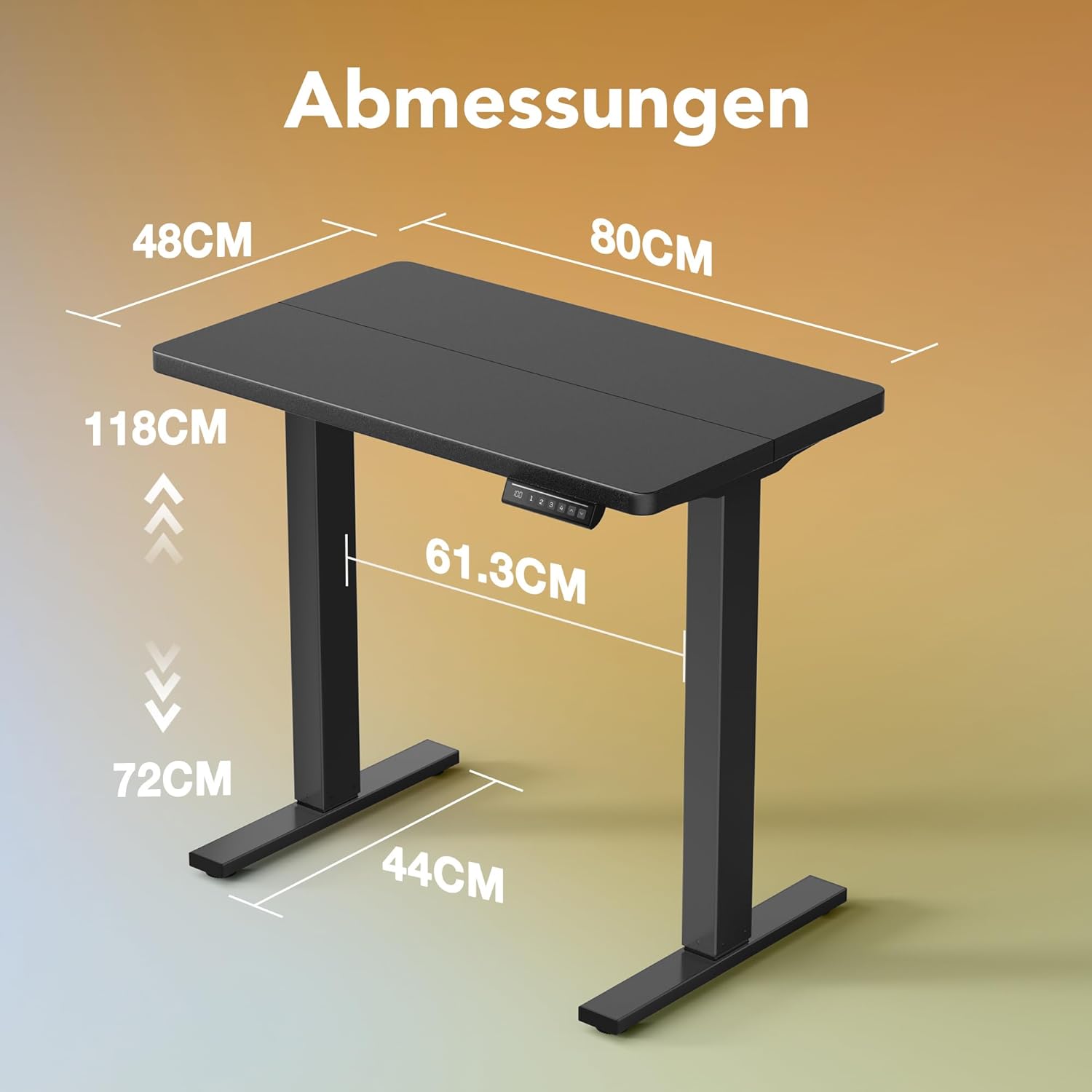 DeskTherapy-mini-cerny-maly-elektricky-nastavitelny-stul-rozmery