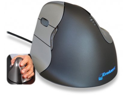 Evoluent Vertical Mouse 4 Left - vertikální myš pro leváky  Ergonomická myš pro leváky - patentovaný ergo tvar