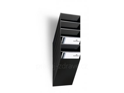 FLEXIBOXX 6 A4 stojan na letáky na výšku černý  zásobník na prospekty, letáky, dokumenty 6 oddělení