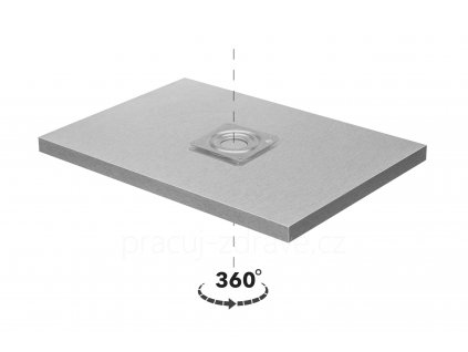 DOUBLE 360° stříbrný A4+ otočný modul pro podstavec pod monitor  samostatný modul s točnou - pro podstavec A4+ nebo na libovolný rovný povrch