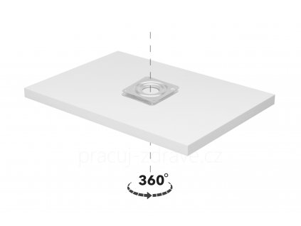 DOUBLE 360° briliant white A4+ otočný modul pro podstavec pod monitor  samostatný modul s točnou - pro podstavec A4+ nebo na libovolný rovný povrch