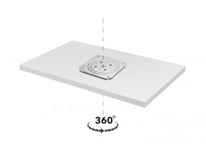 DOUBLE 360° briliant white A3+ otočný modul pro podstavec pod monitor  samostatný modul s točnou - pro podstavec A3+ nebo na libovolný rovný povrch
