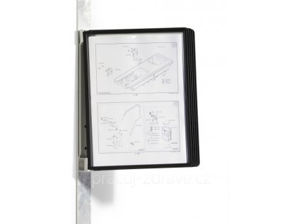 VARIO® MAGNET WALL 5 - Nástěnný stojan na dokumenty, letáky či prospekty  Stojan stříbrný, rámečky černé