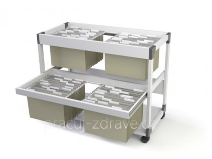 Pojízdná kartotéka DURABLE TROLLEY 200 MULTI DUO šedá  Mobilní kartotéka pro všechny Vaše dokumenty.