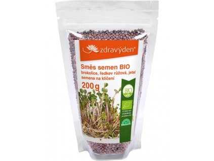 Směs semen na klíčení 2 BIO -  brokolice, ředkev růžová, jetel 200g