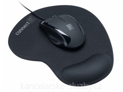 Myš Connect iT 3023 s gelovou podložkou  výhodná sada - optická drátová myš + podložka