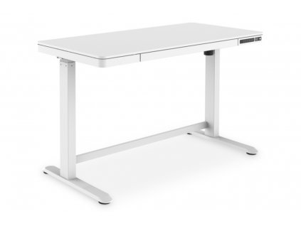 DeskTherapy E1+ výškově nastavitelný stůl se zásuvkou a malé prostory  1200x600 mm, bílý nebo černý