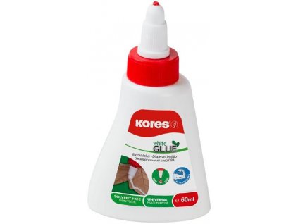 Kores - bílé disperzní lepidlo 60 ml  vhodné na dřevo, lamino, papír, kůži