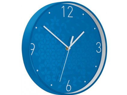 Nástěnné hodiny Leitz WOW modré  tiché nástěnné hodiny v zářivých barvách
