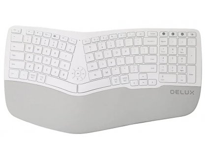 ergonomicka klavesnice delux bila